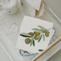 Swedish Dishcloth Eco Dish Cloths 2 Pack Olive Oil Prints Cleaning Cloths
