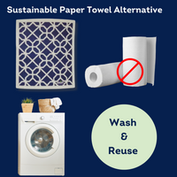 Swedish Dishcloths for Kitchen 2 Pack Eco Cloths Navy Geometric Print