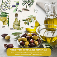 Swedish Dishcloths Ultimate 12 pk - Multipurpose Compostable Cleaning Eco Cloths - Olive Prints