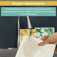 Swedish Dishcloth Eco Dish Cloths - 2 Pack Spring Flowers