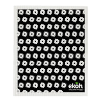 Eco Cloths Swedish Sponge Compostable Dishcloths (1pc) Black & White Daisy