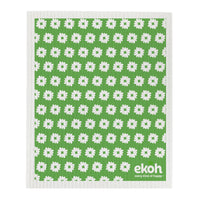 Eco Cleaning Cloths - Swedish Sponge Cloth Original Artist Daisy Apple Green - Compostable Sponge Cloth (1pc)
