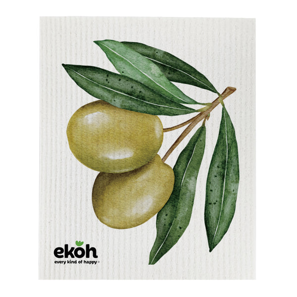 Eco Cleaning Cloths - Swedish Sponge Cloth Green Olives - Compostable Sponge Cloth (1pc)