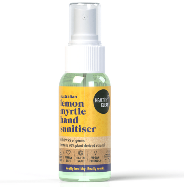 Lemon Myrtle Hand Sanitiser Gel 50ml Natural Refillable Antibacterial Germ Killer