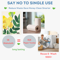 Swedish Dishcloths Ultimate 12 pk Eco Sponge Cloths Botanical Prints - Biodegradable Dish Cloth