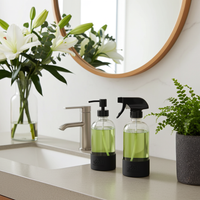 Glass Spray Bottles 2 Pack 500ml - Refillable Pump & Spray Dispenser