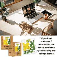 Swedish Dishcloth Bulk Box 1 Print Design 48 Pc Cassia Botanicals Yellow Flower Print - Ekoh-Store