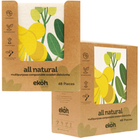 Swedish Dishcloth Bulk Box 1 Print Design 48 Pc Cassia Botanicals Yellow Flower Print - Ekoh-Store