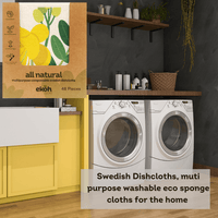 Swedish Dishcloth Bulk Box 1 Print Design 48 Pc Cassia Botanicals Yellow Flower Print - Ekoh-Store