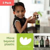 Clear Glass Refillable Bottles Pump & Spray Dispensers 500ml ea. 2 pk - Ekoh-Store