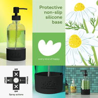 Clear Glass Refillable Bottles Pump & Spray Dispensers 500ml ea. 2 pk - Ekoh-Store