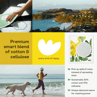 Eco Sponge Cloths Compostable Dishcloths - Swedish Dish Cloths - Veggie Mix Printed Dishwashing Cloths 3 Pack - Ekoh-Store