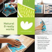 Eco Sponge Cloths Compostable Cleaning Cloths - Swedish Dishcloths Sea Life Prints Natural Dish Cloths 3 Pack - Ekoh-Store