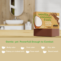 Natural Coconut Soap Bar Organic Hydrating Cleansing Body Wash Bar - Coconut Oats Vanilla Shea - Ekoh-Store