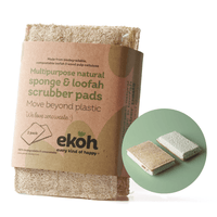 Natural Loofah Sponge Body Scrub & Multipurpose Eco Kitchen Scrubber Sponge 2 Pack - Ekoh-Store