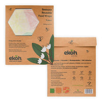 Beeswax Wraps Organic Ecofriendly Reusable Food Wraps - Zesty Lemon Prints 3 Pack - Ekoh-Store