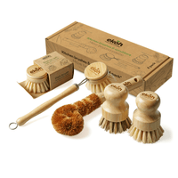 Dish Brushes & Scrubbers Bamboo Kitchen Starter Brush Kit 5 Pack - Ekoh-Store