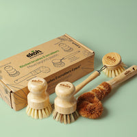 Dish Brushes & Scrubbers Bamboo Kitchen Starter Brush Kit 5 Pack - Ekoh-Store