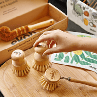 Dish Brushes & Scrubbers Bamboo Kitchen Starter Brush Kit 5 Pack - Ekoh-Store