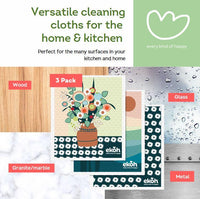 Eco Sponge Dish Cloths Natural Compostable Cleaning Cloths Byron Bay Artist Sunset Prints 3 Pack - Ekoh-Store
