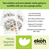 Swedish Dishcloth Veggie Mixed Bunch Compostable EKOH Sponge Cloth - Ekoh-Store