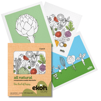 Eco Sponge Cloths Compostable Dishcloths - Swedish Dish Cloths - Veggie Mix Printed Dishwashing Cloths 3 Pack - Ekoh-Store