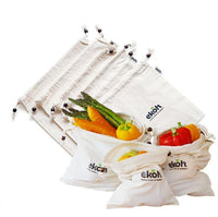 Reusable Produce Bags Organic Cotton Vegetable Bags 6 pack Cotton Muslin Shopping Bags - Ekoh-Store