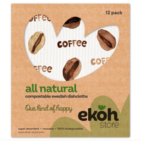 Swedish Dishcloth - 12 Pack Barista Coffee Cloth - Eco Sponge Cloth- Biodegradable Dish Cloth - Ekoh-Store