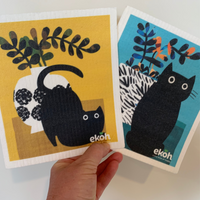 Swedish Dishcloths Eco Cloths 2 Pack Happy Cats Paper Towel Alternative