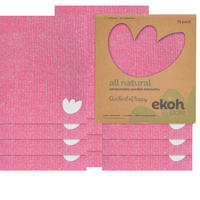 Swedish Dishcloths Ultimate 12 pk Pink Multipurpose Compostable Cleaning Eco Dish Cloths