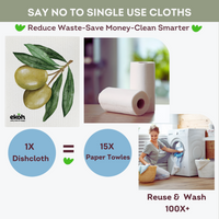 Eco Cleaning Cloths - Swedish Sponge Cloth Green Olives - Compostable Sponge Cloth (1pc)