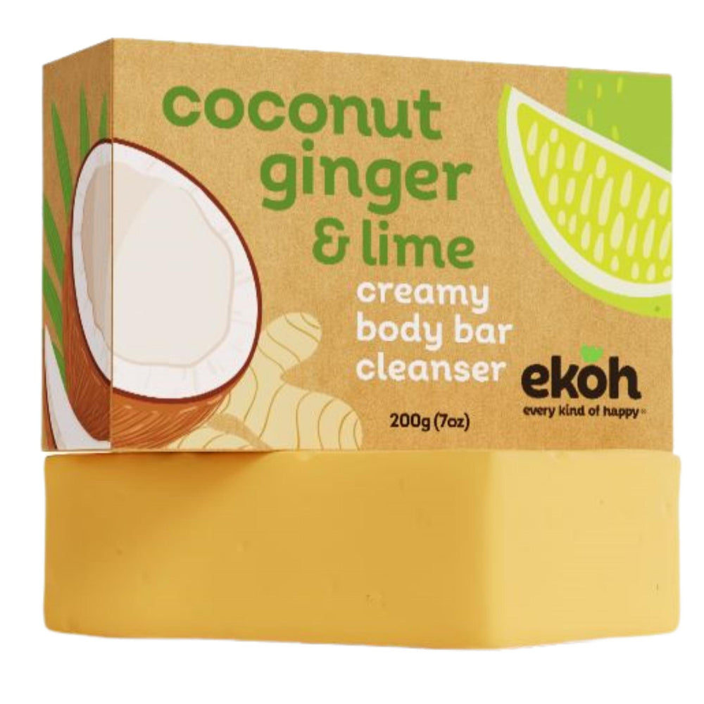 Organic Coconut Lime & Ginger Hydrating Soap Bar Eco Body Soap Bars 200g