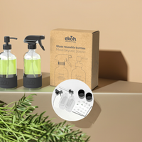 Glass Spray Bottles 2 Pack 500ml - Refillable Pump & Spray Dispenser