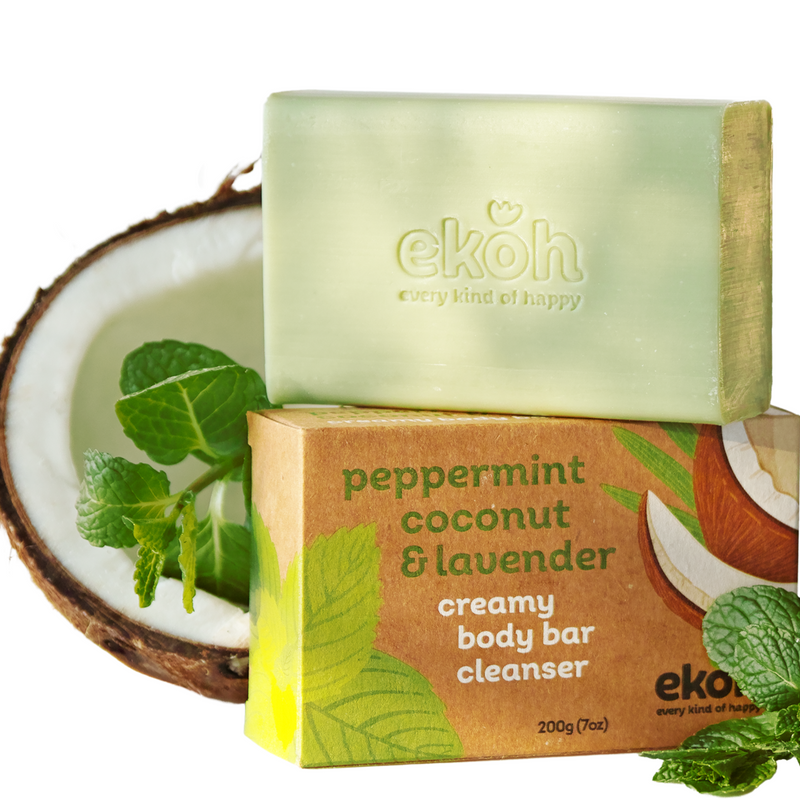 Organic Coconut Soap Bar - Peppermint Lavender Soap 200g