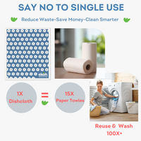 Swedish Dishcloths Ultimate 12 pk - Multipurpose Compostable Cleaning Eco Dish Cloths - Artist Daisy Prints