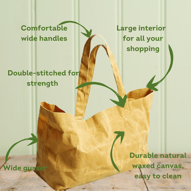 Waxed canvas grocery bag on sale