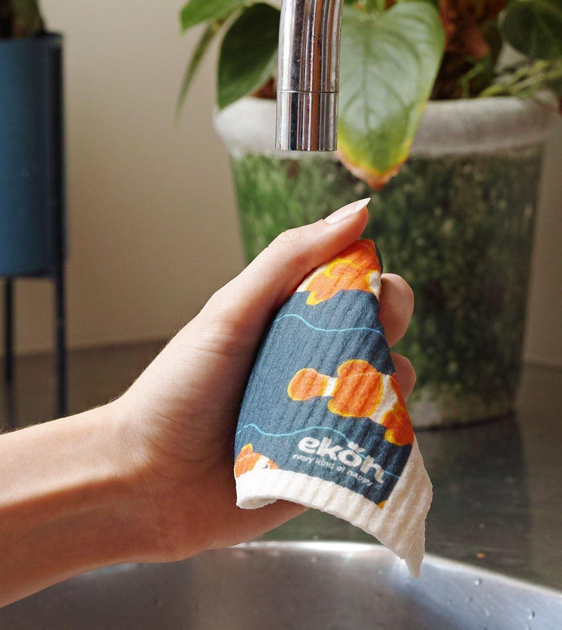 Swedish Dishcloth Clown Fish Print Compostable EKOH Sponge Cloth 1pc. - Ekoh-Store