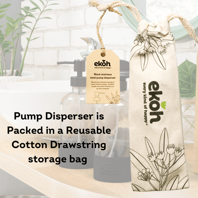 Pump Dispenser Replacement Black Stainless Steel Food Grade 28mm / 1.1inches - Ekoh-Store