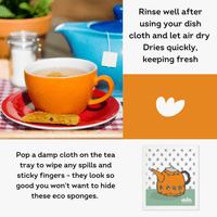 Eco Sponge Dish Cloths Natural Compostable Cleaning Cloths Byron Bay Artist Farmhouse Prints 3 Pack - Ekoh-Store