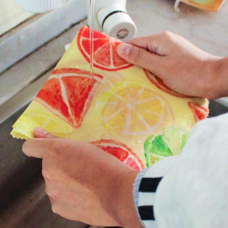 Beeswax Wraps Organic Ecofriendly Reusable Food Wraps - Zesty Lemon Prints 3 Pack - Ekoh-Store