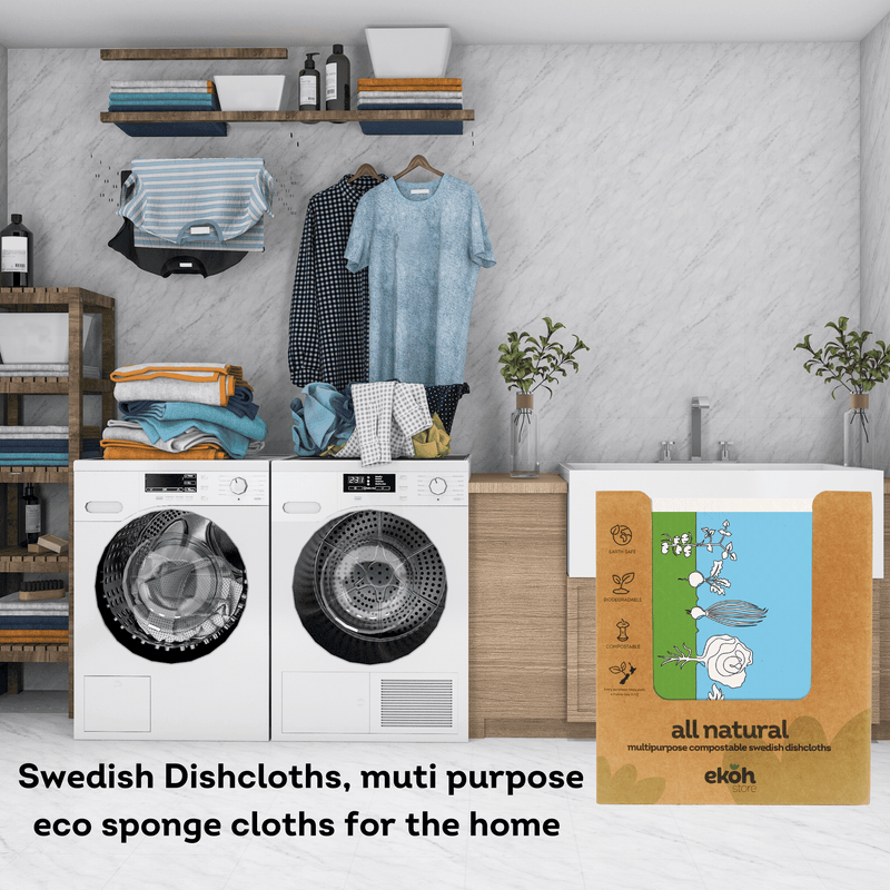 Swedish Dishcloth Veggie Garden Print Eco Compostable Sponge Cloth 1pc. - Ekoh-Store