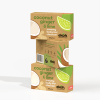 Natural Coconut Soap Bar Organic Hydrating Cleansing Body & Face Wash Bar - Lime & Ginger - Ekoh-Store